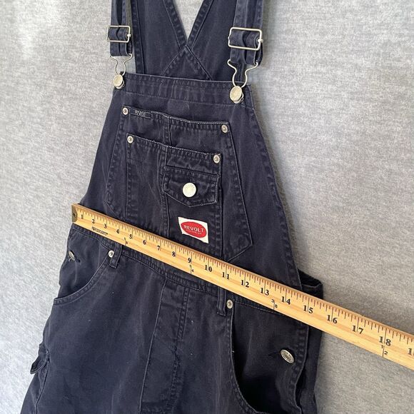 Revolt Y2K Blue Shortalls Womens Medium Shorts Jeans Denim Overalls Vintage 90s - Picture 6 of 10